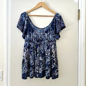 Free People Sun Kissed Boho Babydoll Top Sz M